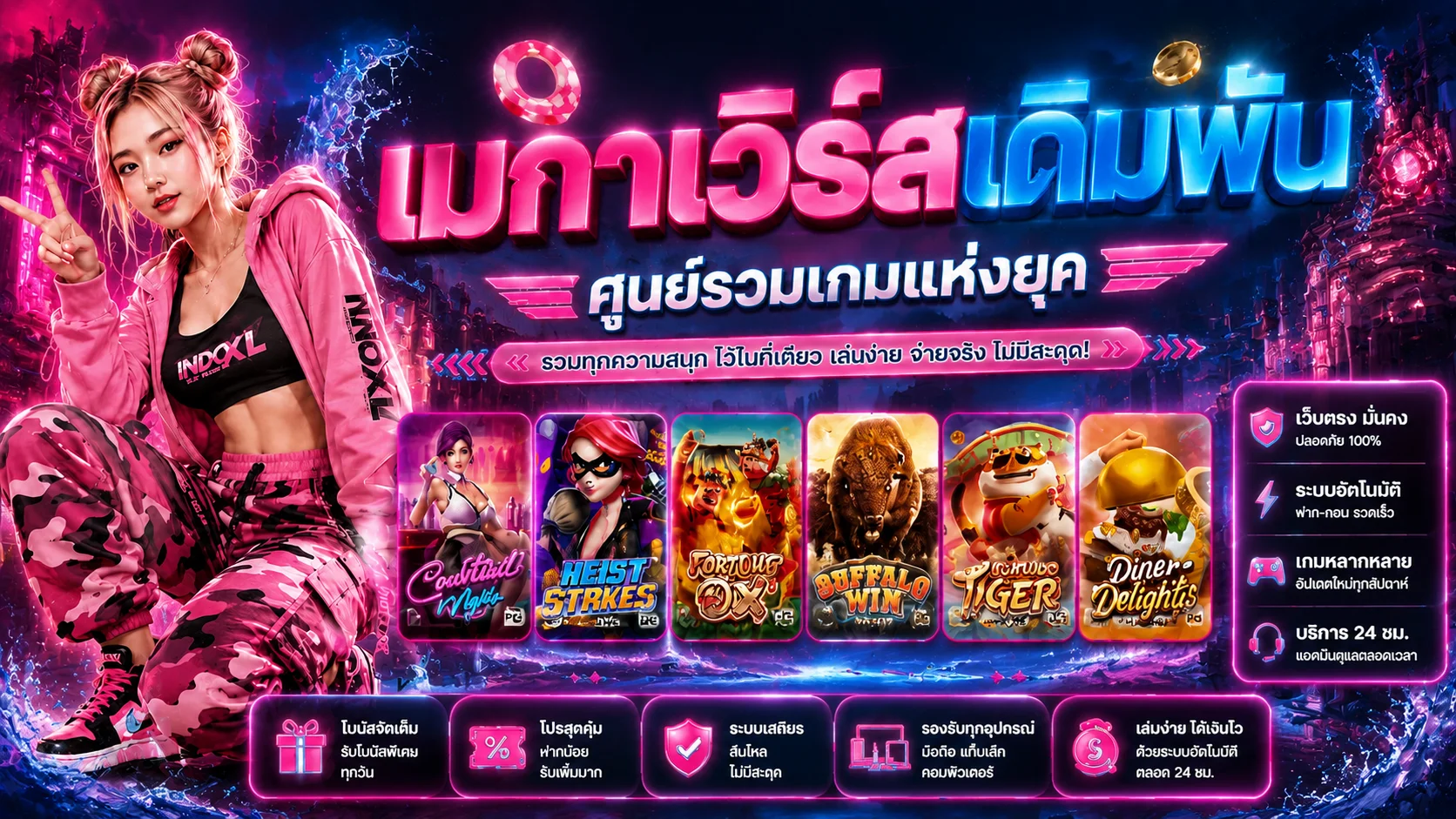 ตารางเปรียบเทียบจุดเด่น PGPOP168 เว็บตรง PG SLOT กับเว็บทั่วไป